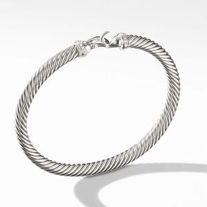 David Yurman Silver Cable & Diamond Bracelet
